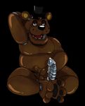  2015 animatronic bear cum erection five_nights_at_freddy&#039;s freddy_(fnaf) glitter-trap-boy hat machine male mammal mechanical open_mouth paws penis plain_background robot solo top_hat video_games 
