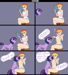  2015 areola big_breasts breasts captainpudgemuffin english_text equine erect_nipples female feral friendship_is_magic horn human humanized mammal my_little_pony nipples rainbow_dash_(mlp) text twilight_sparkle_(mlp) winged_unicorn wings 