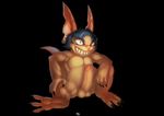  anthro balls big_ears chua claws digital_media_(artwork) ear_piercing erection humanoid_penis looking_at_viewer male nude penis piercing rape_face reclining seyrmo signature sitting smirk solo spread_legs spreading teeth vein veiny_penis wildstar 