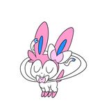  ambiguous_gender animated eeveelution eyes_closed feral nintendo plain_background pok&eacute;mon robosylveon smile solo sylveon video_games white_background 