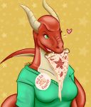  &lt;3 dragon female food lindy lonesomerelict one_eye_closed pizza solo wink 