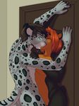  bear breasts couple door fcsimba feline female hand_holding kissing leopard m/w making_out male male/female mammal nude snow_leopard 