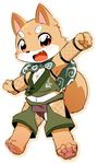  brown_eyes canine clothing cute fangs fox fur japanese_clothing kemono mammal open_mouth orange_fur ukan_muri 