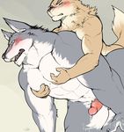  anal blush canine erection gintyatya male male/male mammal nude orgasm penis 