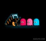  blinky crossover cute digital_media_(artwork) english_text female ghost group inky male naolito not_furry pac-man pac-man_(series) pinky_(pac-man) plain_background spirit tagme text trap video_games 