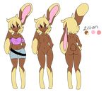  anthro blonde_hair fan_character female freckles freeze-pop88 gamefreak hair lopunny nintendo pok&eacute;mon video_games 