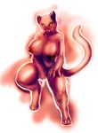  anthro big_breasts breasts cat digitigrade feline female mammal masturbation plain_background red_skin watsup white_background yellow_eyes 