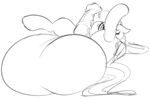  2015 animal_genitalia balls big_balls dickgirl dotkwa equine feral fluttershy_(mlp) friendship_is_magic hair horsecock huge_balls hyper hyper_balls intersex long_hair lying mammal monochrome my_little_pony on_back pegasus penis sketch solo spread_legs spreading wings 