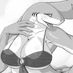  bra clothing cocolog female fish kemono marine monochrome open_mouth shark underwear 