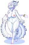  anthro big_breasts breasts dragon female hair horn looking_at_viewer nipples nude scalie solo taihab voluptuous xinith 