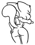  anthro bent_over bittersweet_candy_bowl bow breasts butt butt_grab cat epilepticgerbil eyes_closed feline female from_behind fur hand_on_butt invalid_tag lucy_(bcb) mammal middle_finger monochrome nude plain_background presenting pussy raised_tail side_boob sketch solo webcomic 