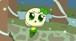  anthro clothing fan_character female forest green_eyes leaves outside plain_background snow tagme tamagotchi tree unknown_species video_games 