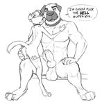  adam_wan canine dog male mammal mastiff size_difference sketch 