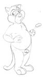  anthro balls black_and_white cat chubby disney douglas_benson feline half-erect humanoid_penis mammal monochrome neenya nude pencil_(artwork) penis small_penis soap standing talespin traditional_media_(artwork) whiskers worried 