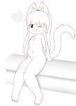  anthro blush canine fox fur hair looking_at_viewer mammal red_eyes solo ultramanultrax 