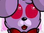  2015 animatronic bonnie_(fnaf) bow bow_tie chibi cute five_nights_at_freddy&#039;s fur hare kjponymlp(kjhiravary) lagomorph machine mammal mechanical pink_eyes purple_fur red_eyes robot video_games 