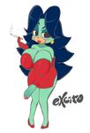  2015 anthro big_breasts blush breasts breezie_(character) dickgirl excito half-erect hedgehog huge_breasts intersex mammal penis smile solo sonic_(series) uncut 