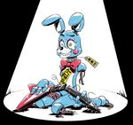  animatronic bow_tie broken eye_lash five_nights_at_freddy&#039;s five_nights_at_freddy&#039;s_2 guitar lagomorph machine mammal mechanical musical_instrument nitorou rabbit robot toy_bonnie_(fnaf) video_games wires 