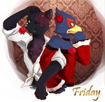  anthro avian bird black_panther duo english_text falco_lombardi feline male mammal nintendo panther panther_caroso star_fox text unknown_artist video_games 