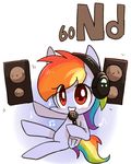  2015 blush equine female friendship_is_magic hair headphones joycall3 mammal microphone multicolored_hair my_little_pony neodymium pegasus rainbow_dash_(mlp) rainbow_hair solo speaker wings 