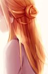  bad_id bad_pixiv_id close-up from_behind hair_bun half_updo highres honey_and_clover long_hair miruhi_(pixiv12262111) orange_hair red_hair simple_background solo upper_body white_background yamada_ayumi 