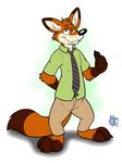  2015 bleuxwolf canine clothing disney fox male mammal necktie nick_wilde pants shirt zootopia 