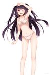  :d absurdres bad_id bad_pixiv_id black_hair blush bra frilled_bra frilled_panties frills highres long_hair long_legs miruhi_(pixiv12262111) navel one_eye_closed open_mouth panties polka_dot polka_dot_bra polka_dot_panties purple_eyes purple_hair simple_background smile solo two_side_up underwear underwear_only very_long_hair white_background 