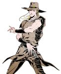  bad_id bad_pixiv_id blonde_hair cigarette cowboy_hat emperor_(stand) gun hat hol_horse jojo_no_kimyou_na_bouken kamonisi male_focus red_eyes solo stand_(jojo) stardust_crusaders weapon wristband 