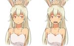 ac_japan animal_ears arigato_usagi bunny_ears crown long_hair personification pink_eyes shibafu_(glock23) simple_background solo upper_body white_background white_hair 