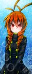  :&lt; air_bubble antenna_hair antennae bad_id bad_pixiv_id bubble drill_hair hands_together lobco lobster looking_at_viewer oounabara_to_wadanohara porupu red_eyes red_hair shirt solo twin_drills twintails underwater upper_body 