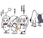  :d ^_^ ahoge anchorage_water_oni bag black_hair closed_eyes comic commentary_request dress high_ponytail horn horns kantai_collection long_hair mittens multiple_girls northeastern_ocean_hime_(roshiakouji-chan) northern_ocean_hime northern_sea_hime_(roshiakouji-chan) open_mouth original ponytail roshiakouji-chan seaport_water_oni shinkaisei-kan side_ponytail simple_background sleeveless sleeveless_dress smile translated white_background white_hair 