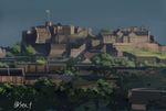  building castle flag no_humans original real_world_location scenery seo_tatsuya sky tree twitter_username united_kingdom 