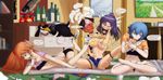  1boy 3girls ayanami_rei barefoot bdsm blush breast_grab breasts denim denim_shorts feet foot_licking foot_tickling foot_worship full-face_blush grabbing hand_cuffs ikari_shinji katsuragi_misato kidetic licking multiple_girls neon_genesis_evangelion nipple_tweak nipples penpen shirt_lift shorts soles soryu_asuka_langley spread_legs toe_sucking toes unzipped 