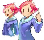  harau hood hoodie kumatora mother_(game) mother_3 pink_hair pointing pointing_up short_hair simple_background spiked_hair white_background |_| 