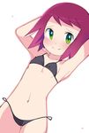  bikini blush breasts green_eyes hibiki_misora looking_at_viewer miyata_(lhr) red_hair rockman ryuusei_no_rockman short_hair small_breasts solo swimsuit 