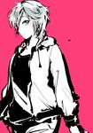  anastasia_(idolmaster) bad_id bad_pixiv_id blue_eyes hood hooded_jacket idolmaster idolmaster_cinderella_girls jacket looking_at_viewer short_hair silver_hair smile solo uekan 