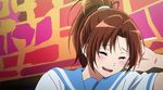  1girl animated animated_gif brown_hair hibike!_euphonium laughing nakagawa_natsuki solo 