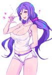  bad_id bad_pixiv_id breasts cleavage green_eyes large_breasts long_hair looking_at_viewer love_live! love_live!_school_idol_project open_mouth othel_(hatimorris) purple_hair shorts sketch smile solo tank_top toujou_nozomi twintails 