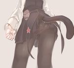  ass bad_id bad_pixiv_id black_legwear cat_tail from_below military military_uniform okayu_(headless) panties panties_under_pantyhose pantyhose pantyshot sanya_v_litvyak solo star strike_witches tail underwear uniform world_witches_series 