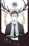  antlers closed_eyes crown_of_thorns eyes formal highres male_focus rustin_cohle shashi_(sakisaki) solo suit true_detective 