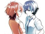  2girls akuma_no_riddle azuma_tokaku blue_eyes ichinose_haru multiple_girls necktie red_hair school_uniform short_hair sweater_vest 