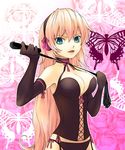  a76gma blue_eyes breasts cleavage corset elbow_gloves girdle gloves large_breasts leather long_hair megurine_luka panties pink_hair side-tie_panties solo underwear vocaloid whip 