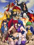  adam_blade boota breast_press breasts brofist crossover cruz_schild epic eve_neuschwanstein fire fist_bump goggles kamina katana kittan needless simon sunglasses sword symmetrical_docking tengen_toppa_gurren-lagann tengen_toppa_gurren_lagann teruyama_(needless) weapon yoko_littner yoko_ritona 