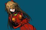  bad_id bad_pixiv_id blood blood_on_face breasts brown_hair dutch_angle green_eyes hair_over_one_eye hosaka_dx large_breasts lips long_hair neon_genesis_evangelion nose plugsuit simple_background solo souryuu_asuka_langley steepled_fingers 