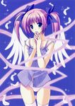  absurdres angel angel_wings copyright_request feathers highres panties scan solo suzuhira_hiro thighhighs twintails underwear white_legwear white_panties wings 