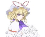  bad_id bad_pixiv_id blonde_hair gloves hands haruichi hat purple_eyes ribbon simple_background solo touhou yakumo_yukari 