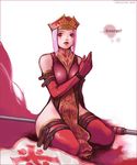  blood boots elbow_gloves face_paint gloves hat korean red red_eyes sally_whitemane staff thigh-highs thigh_boots thighhighs warcraft white_hair wide_hips world_of_warcraft 