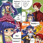  2boys 4koma bow comic dlanor_a_knox furudo_erika hard_translated multiple_boys pink_bow rifyu thighhighs translated umineko_no_naku_koro_ni ushiromiya_battler 