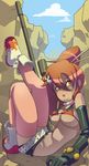  :p anti-materiel_rifle bare_shoulders belt boots breasts day drunken_novice elbow_gloves gloves gun large_breasts long_hair midriff navel red_hair rifle scarf skull sky sniper_rifle solo tengen_toppa_gurren_lagann thighhighs tongue tongue_out underboob unzipped very_long_hair weapon yellow_eyes yoko_littner zipper 