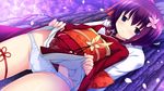  1girl artist_request character_request game_cg japanese_clothes outdoors panties propeller_(company) rin_(sukima) short_hair solo source_request sukima_sakura_to_uso_no_machi underwear white_panties 